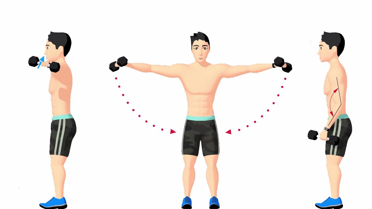 Exercices d'épaule d'haltères