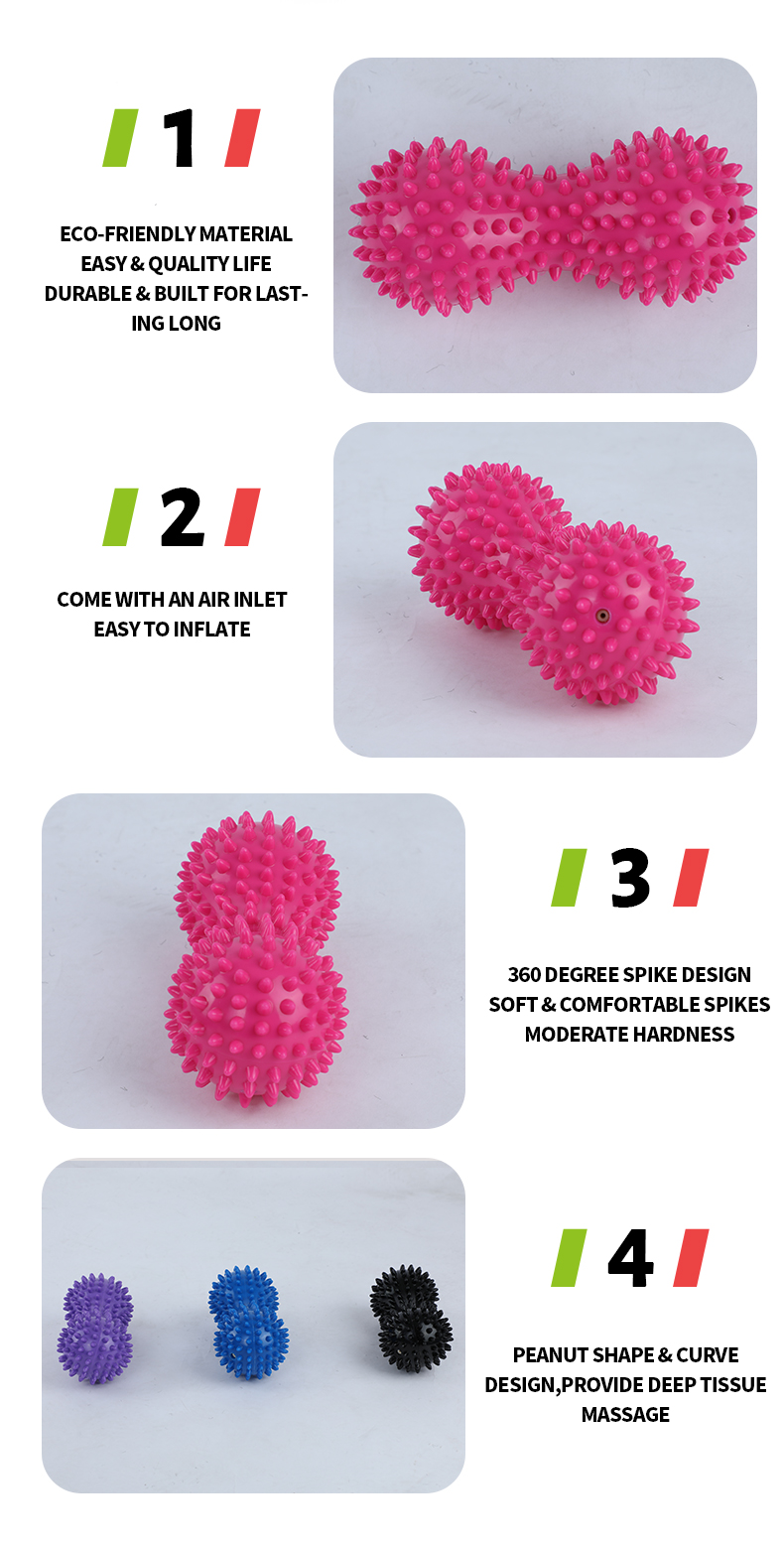 Forme d'arachide PVC Boule à double massage deux tailles