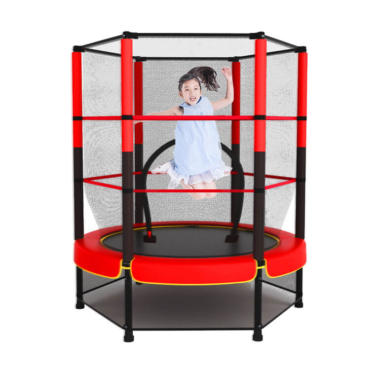 Trampoline ronde de 55 pouces avec filet en boîtier