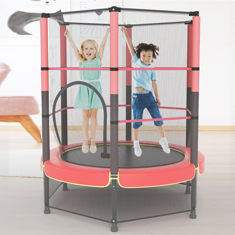 Trampoline ronde de 55 pouces avec filet en boîtier