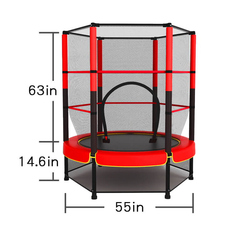 Trampoline ronde de 55 pouces avec filet en boîtier