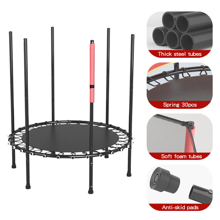 Trampoline ronde de 55 pouces avec filet en boîtier