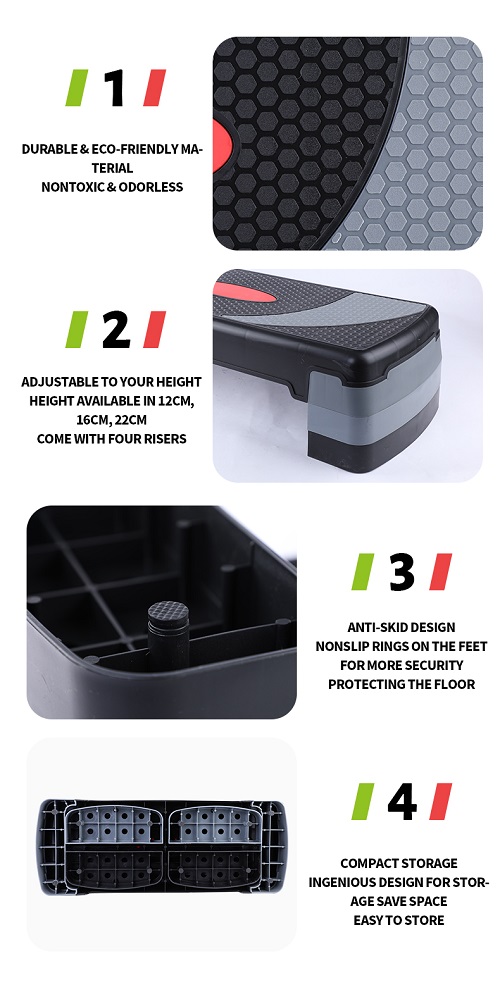 Équipement d'exercice de studio étape aérobie réglable Équipement d'exercice de studio étape aérobie réglable