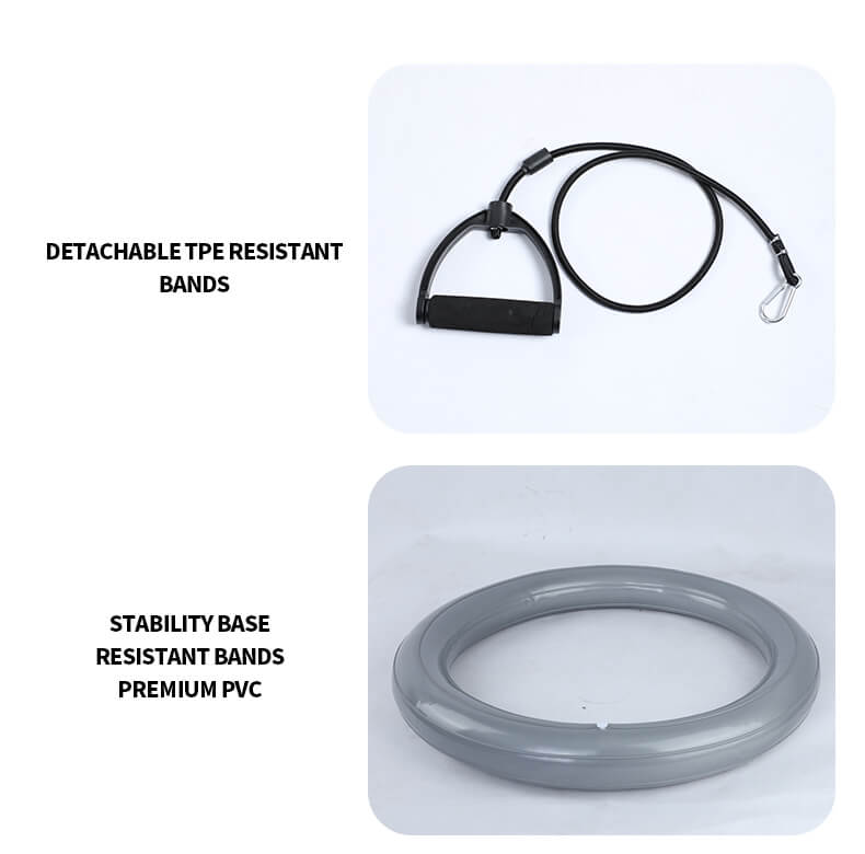 Boule de gym avec des bandes de base et de résistance Boule de gym avec des bandes de base et de résistance