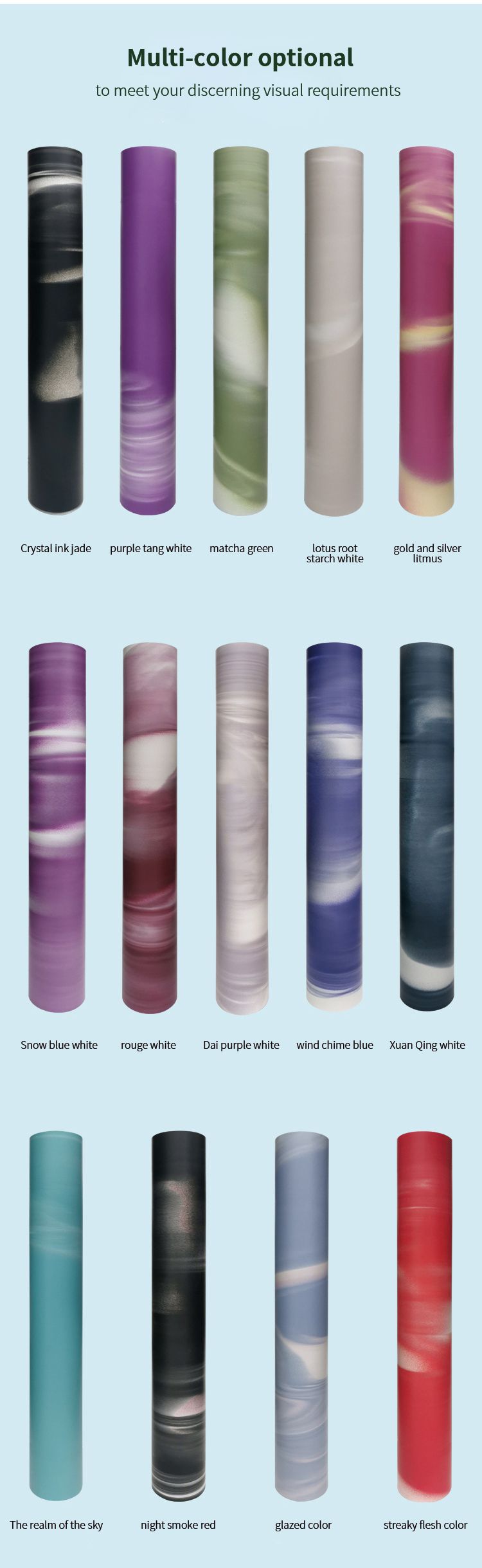 Tapis de yoga en caoutchouc naturel coloré