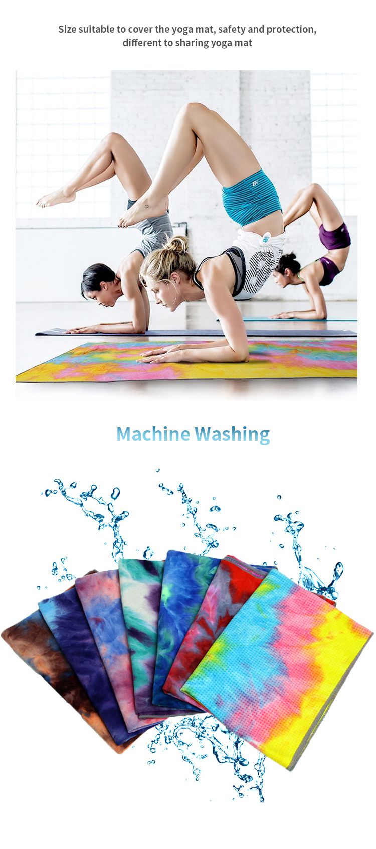 Serviette de yoga à tie-dye