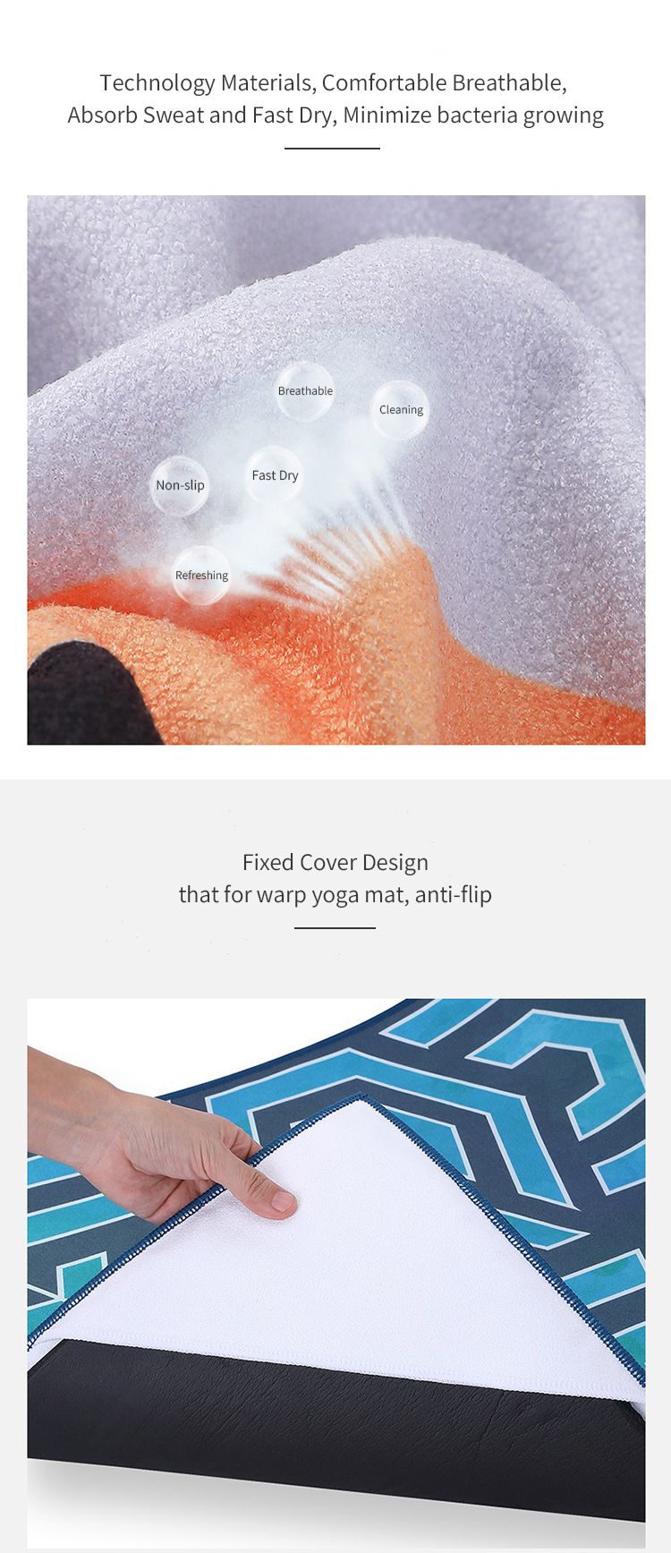 Serviette de yoga imprimée