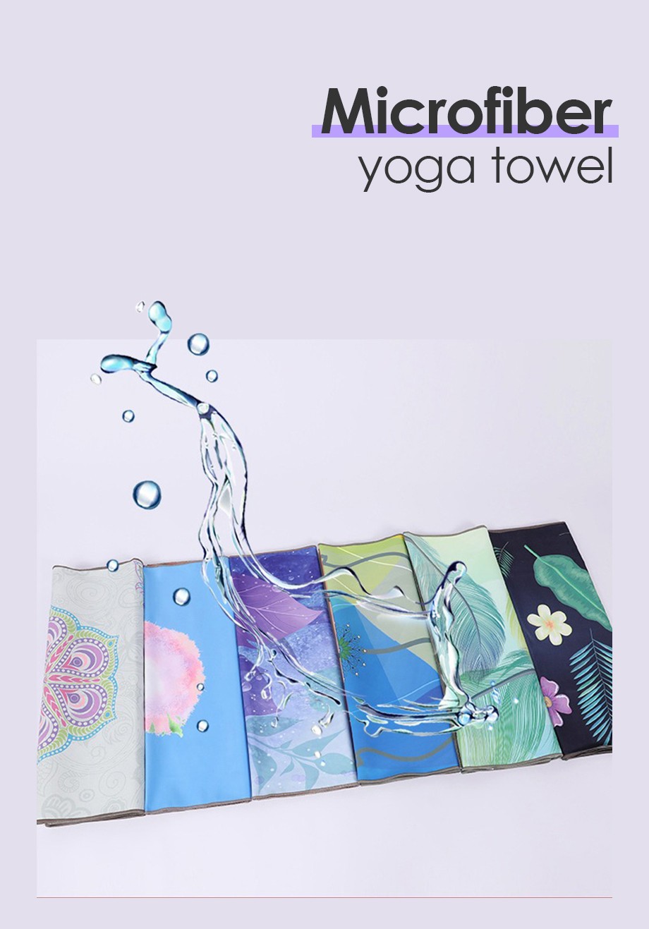 Serviette de yoga en microfibre