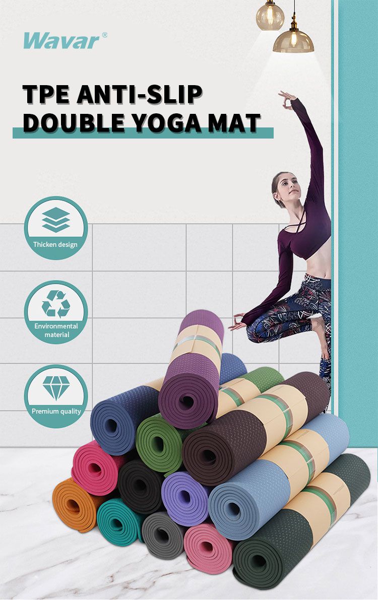 Tapis de fitness sans glissement extra-large TPE Tapis de fitness sans glissement extra-large TPE