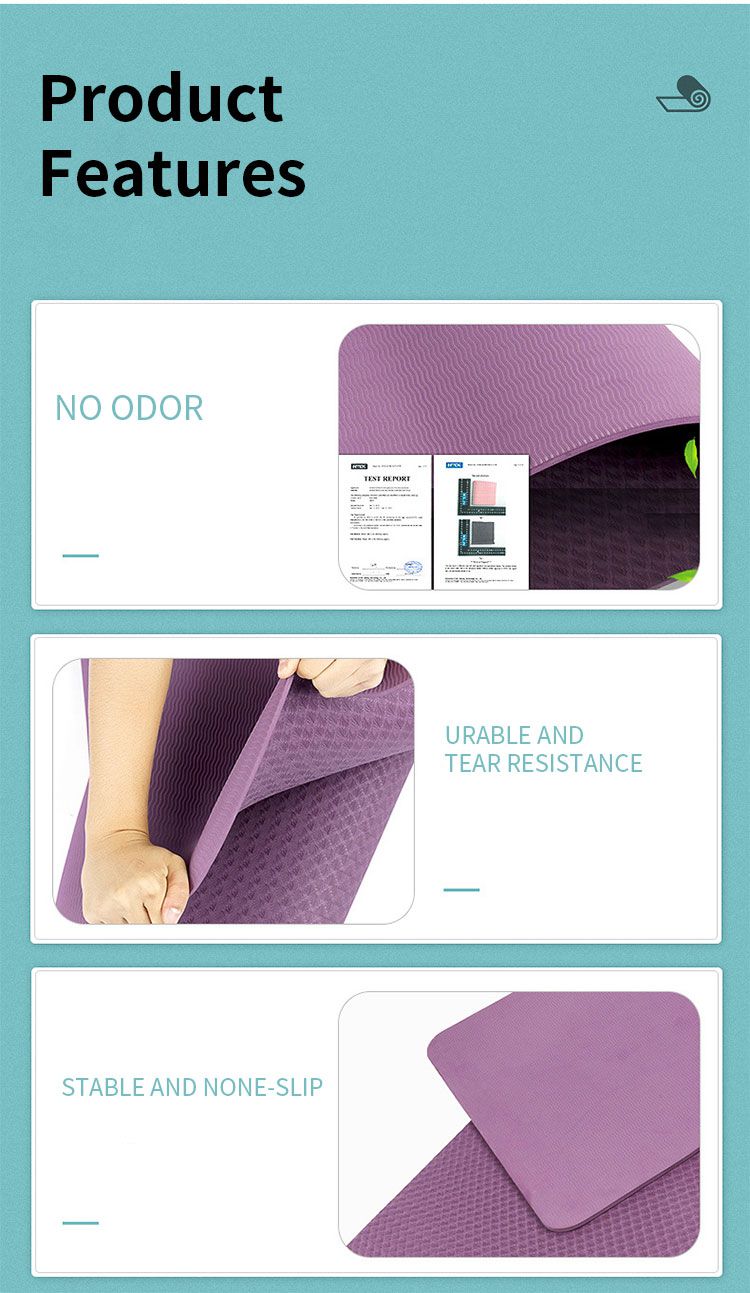 Tapis de fitness sans glissement extra-large TPE Tapis de fitness sans glissement extra-large TPE