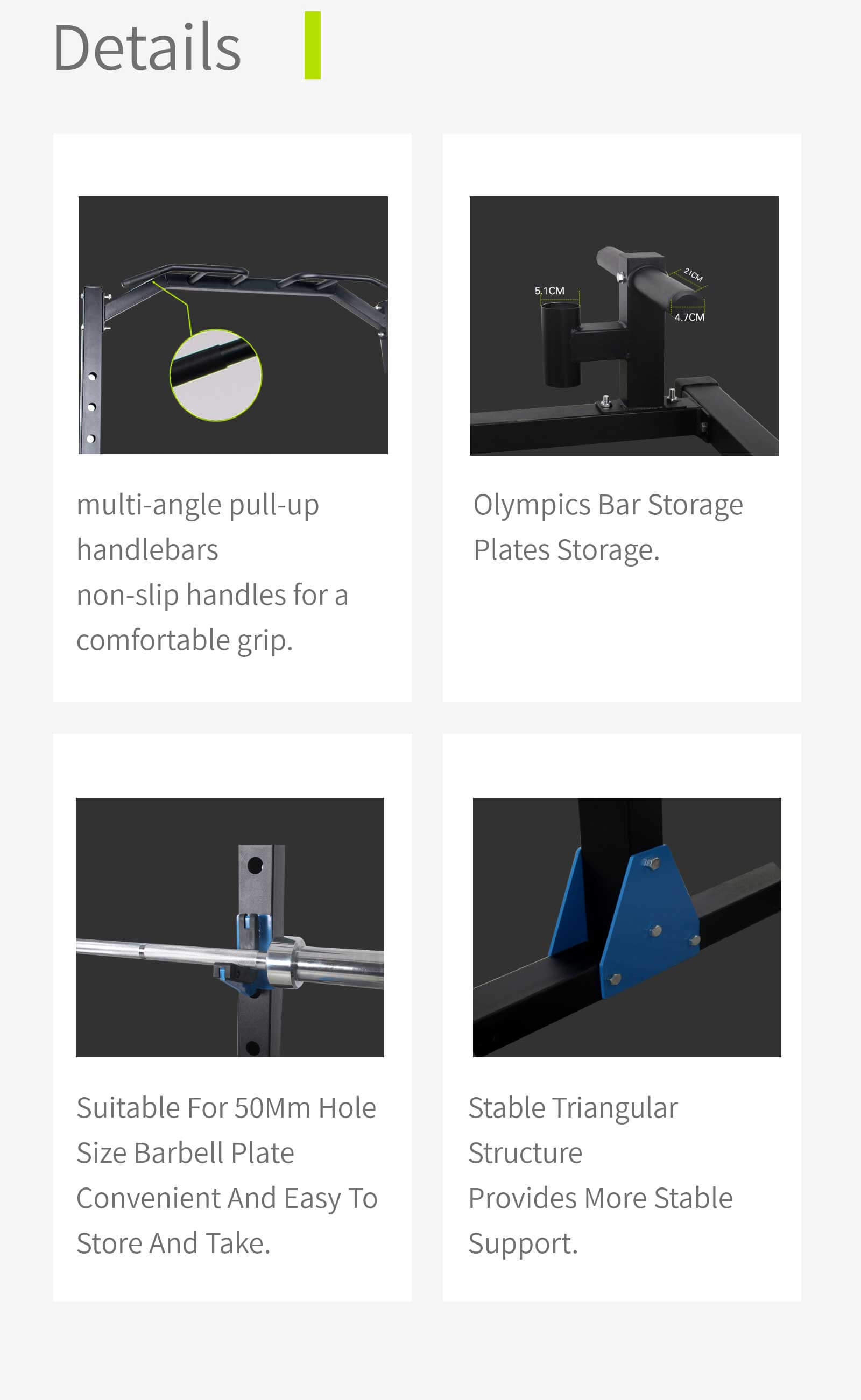 Rack de squat à demi-cadre multifonctionnel