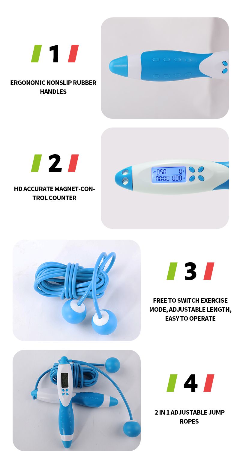 Ropes de saut à comptage électronique avec deux choix de corde