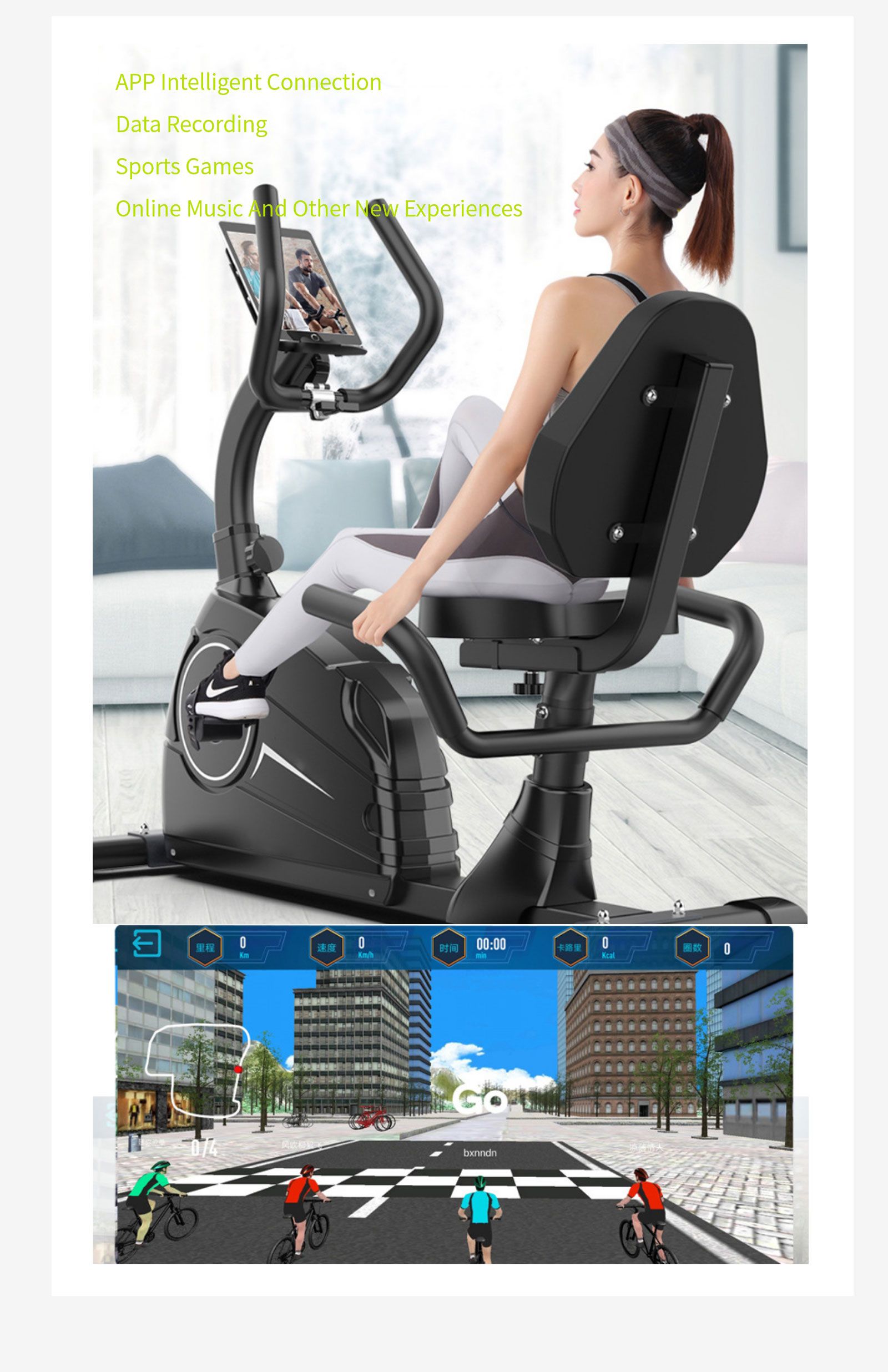 Vélo d'exercice couché à la maison