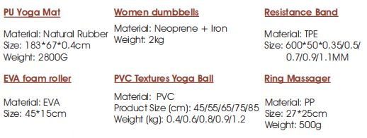 Kit d'étirement du tapis de yoga pu
