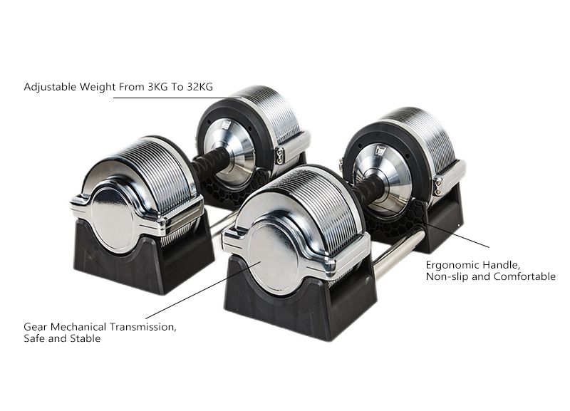 Haltères en acier pur électroplités réglables