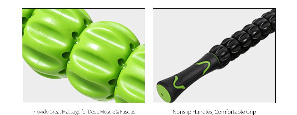 Stick de massage avec 9 rouleaux musculaires Stick de massage avec 9 rouleaux musculaires