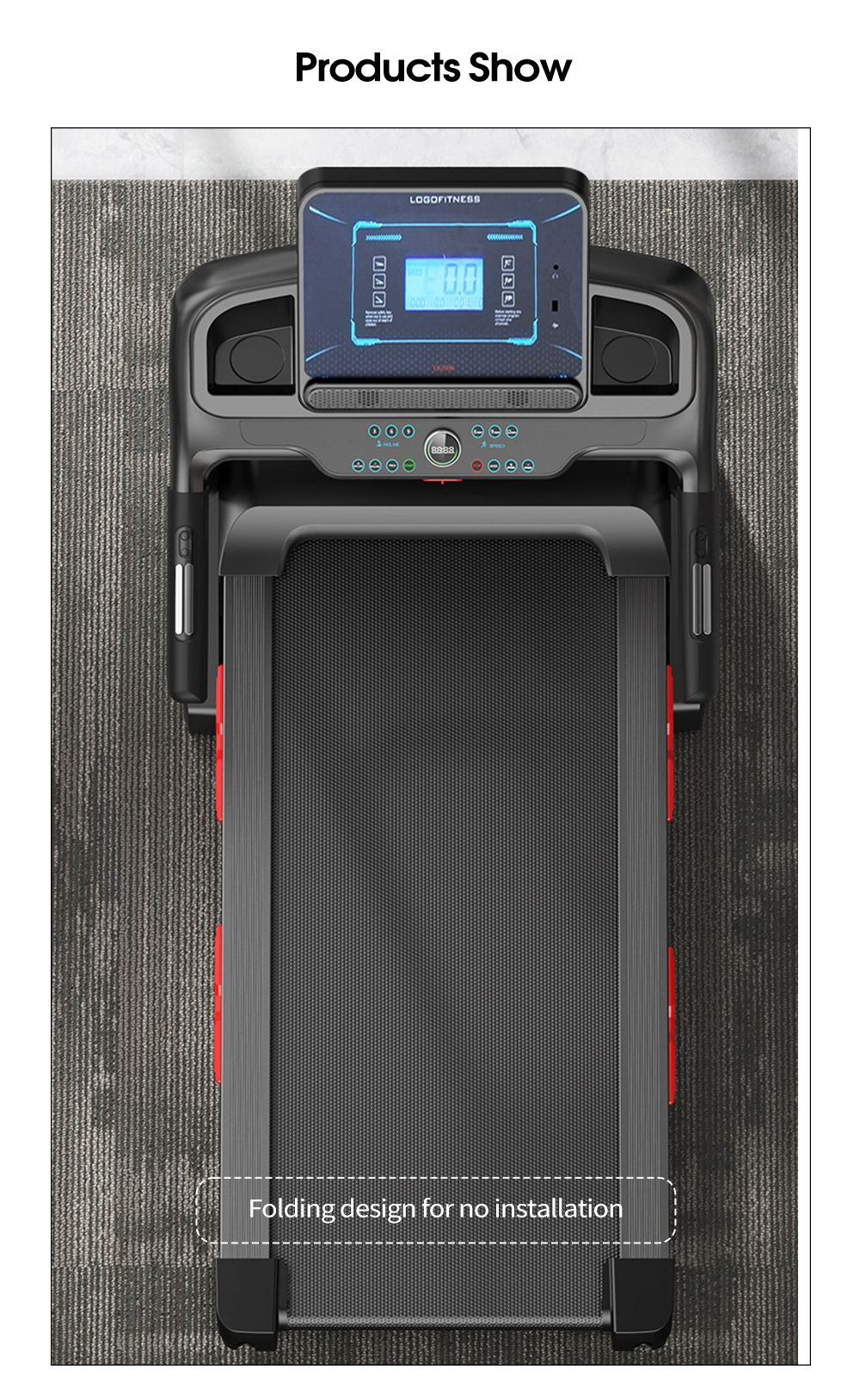 Tapis roulant semi-commercial pliant rapide