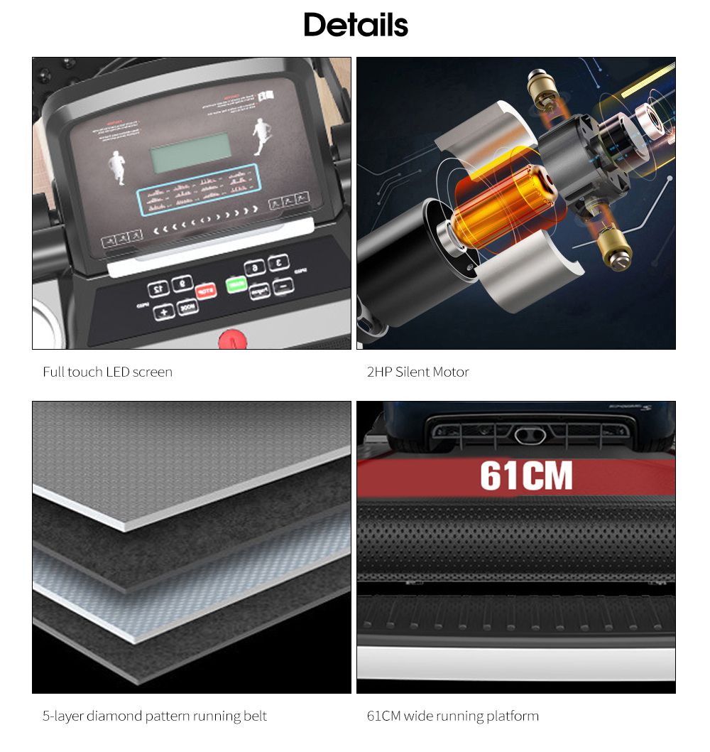 Machine de tapis roulant électrique à usage domestique commercial Mothing Motoralize