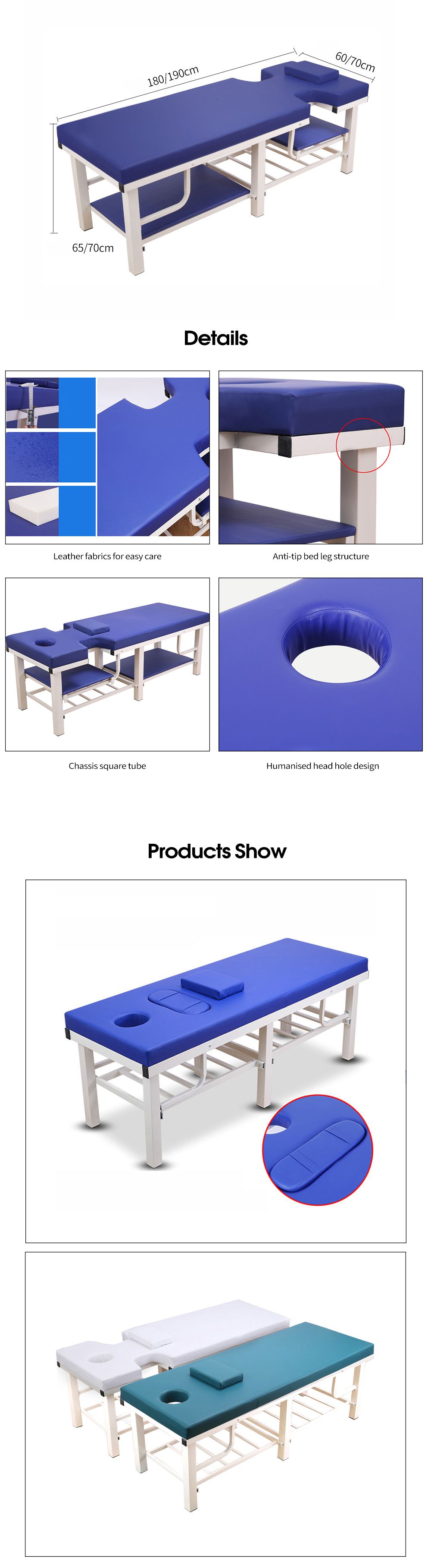 Table de massage stationnaire avec trou de face respiratoire Table de massage stationnaire avec trou de face respiratoire