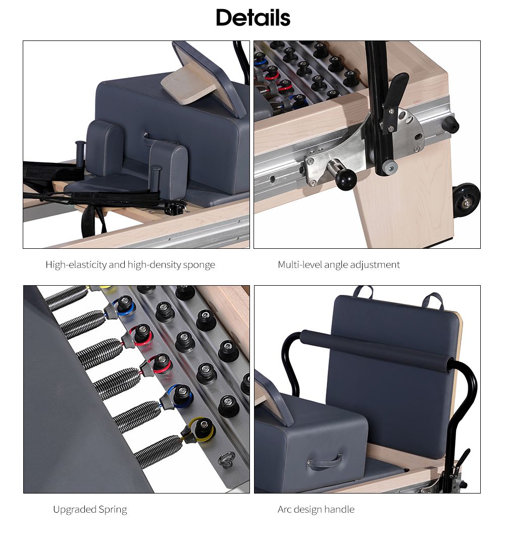 Lit réformateur Pilates en bois à piste complète