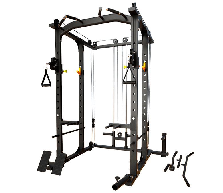 Machine à poulies à cadre de squats multifonctionnels