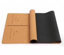 Mat de yoga Cork TPE avec lignes d&#039;alignement laser