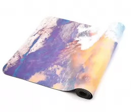 Tapis d&#039;exercice de yoga en caoutchouc en daim personnalisé