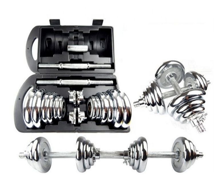 15 20 30 50 kg d'électroplate-Dumbbell avec boîte