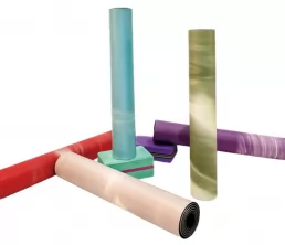 Couleur contrastée PU Natural Natural Rubber Yoga Mat