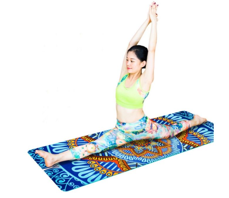 Tapis de yoga imprimé en daim TPE de haute qualité