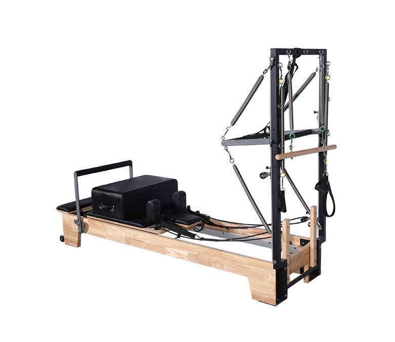 Deluxe Oak Wood Pilates Reformteur avec demi-trapèze