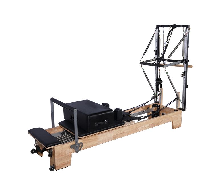 Deluxe Oak Wood Pilates Reformteur avec demi-trapèze