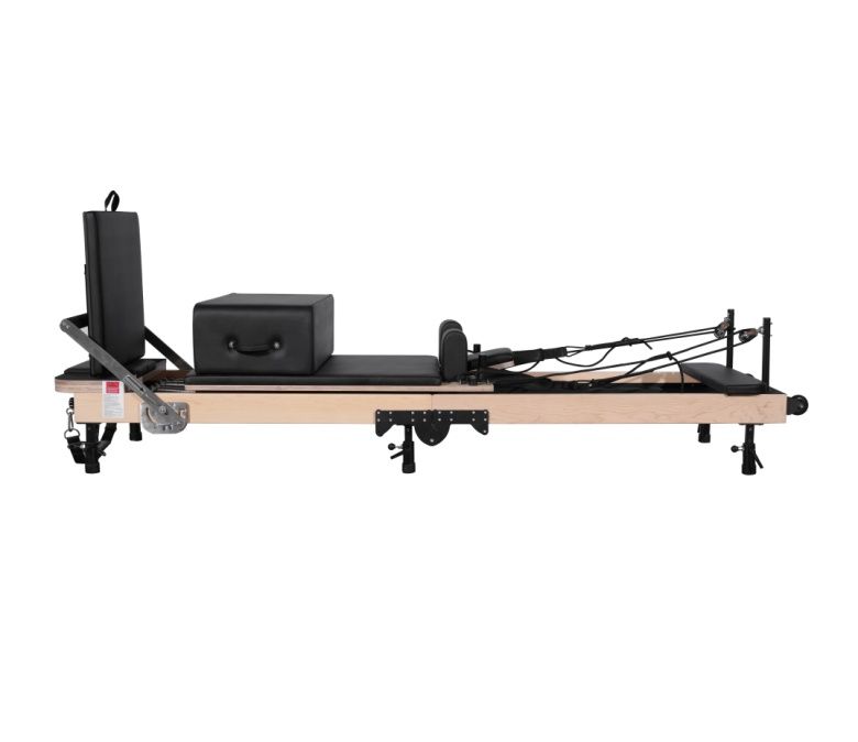 Reformateur Pilates pliant en érable (hauteur de jambe réglable)