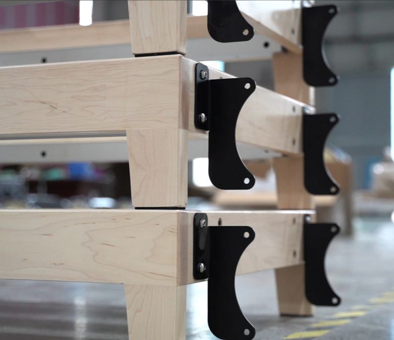 Machine d'exercice pliable pliable avec des jambes en bois