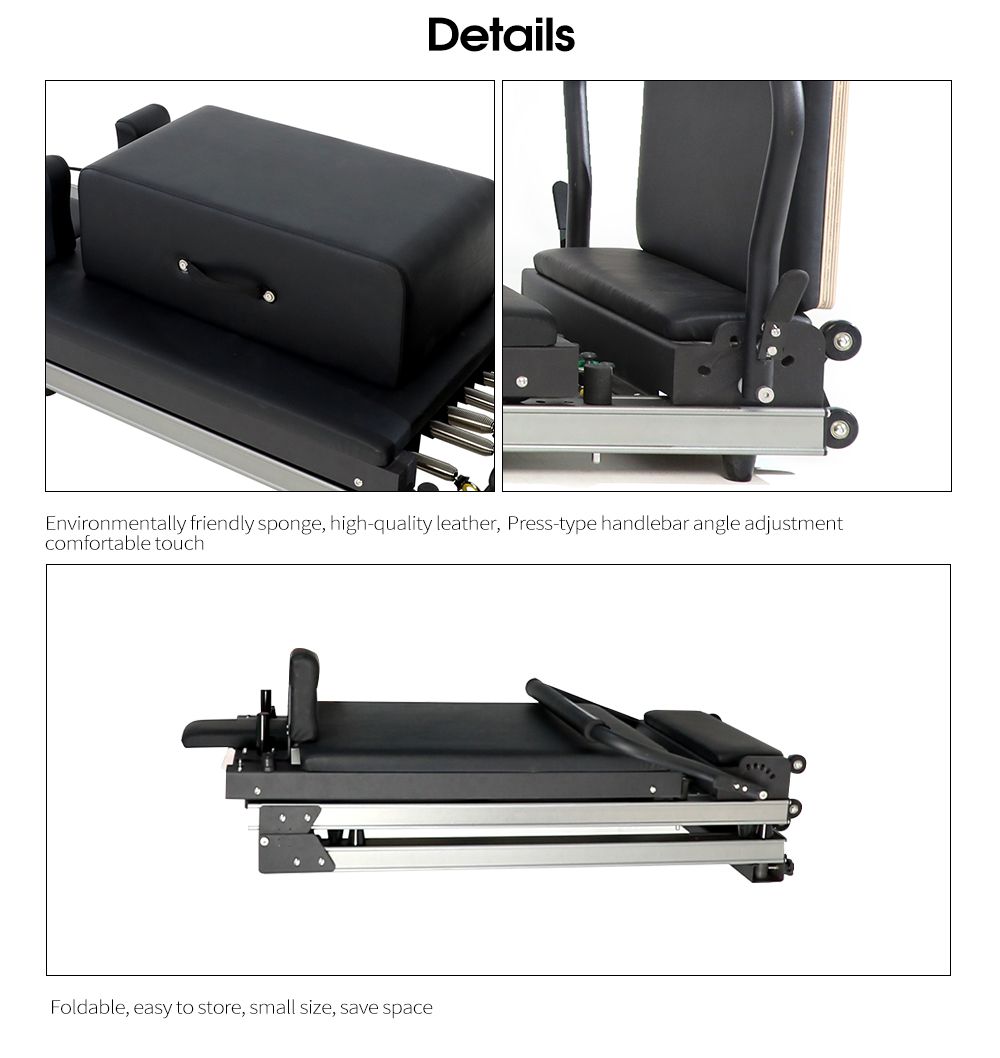 WAVAR® Exclusive Design Patent Aluminium Alliage pliant Pilates Réformateur