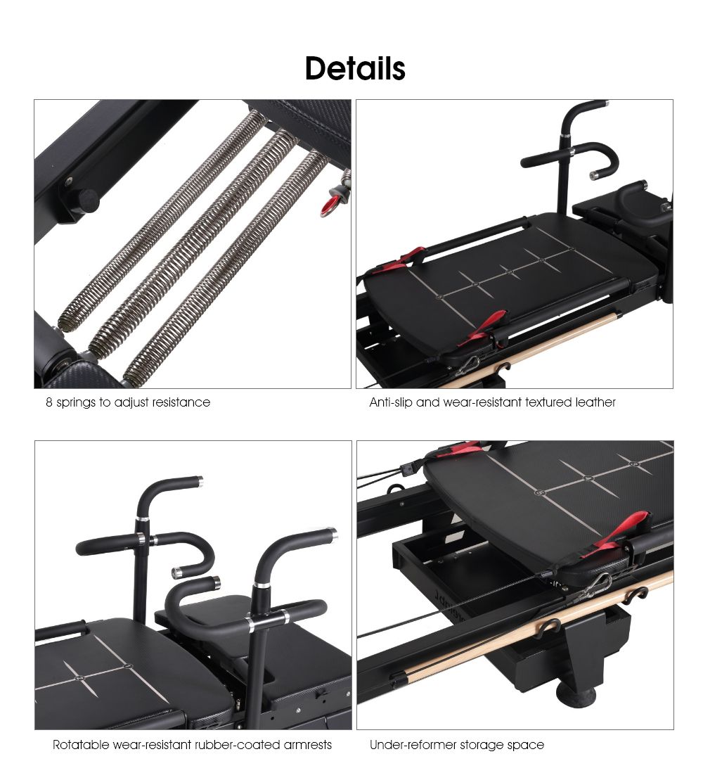 Machine de réformatrice de Pilates avec des poignées rotatives Machine de réformatrice de Pilates avec des poignées rotatives