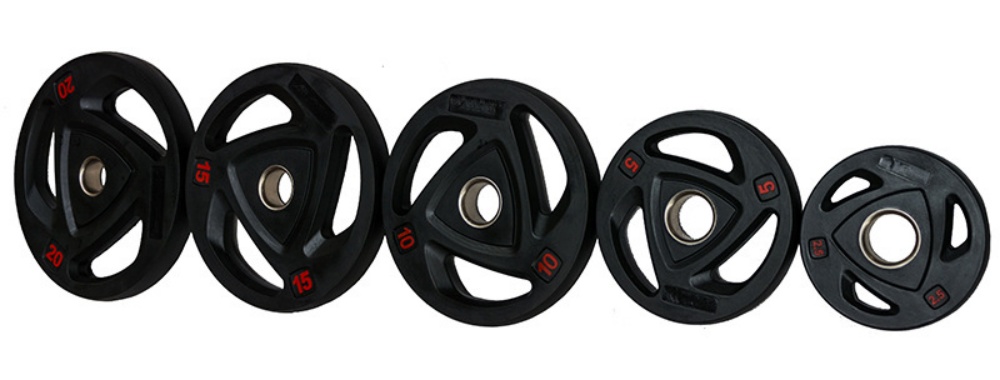 Plaque de poids à haltères arrondi de haute qualité avec 3 trous de poignée - en gros de Chine Plaque de poids à haltères arrondi de haute qualité avec 3 trous de poignée - en gros de Chine